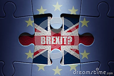 Brexit concept puzzle Stock Photo