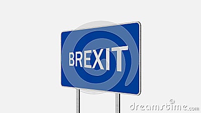 Brexit Concept Road Sign Depicting Great Britain Departing European Uniun Stock Photo