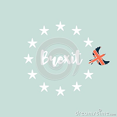 Brexit concept United Kingdom`s withdrawal from EU Vector Illustration