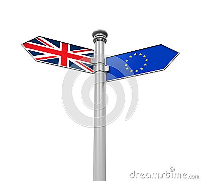 Brexit Direction Sign Stock Photo