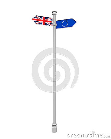 Brexit Direction Sign Stock Photo