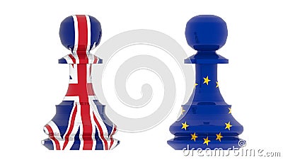 Brexit europe european union pawn chess - 3d rendering Stock Photo