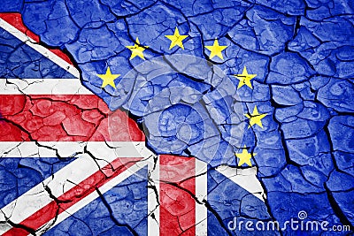 Brexit, Flags of the United Kingdom and the European Union Stock Photo