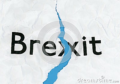 Brexit on torn paper Stock Photo