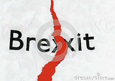 Brexit on torn paper Stock Photo