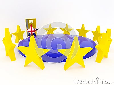 Brexit - United Kingdom departs from European Union - 3D render Stock Photo