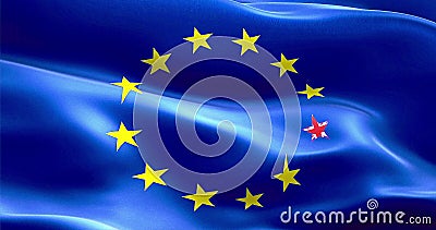 Brexit united kingdom england flag star on european flag Stock Photo