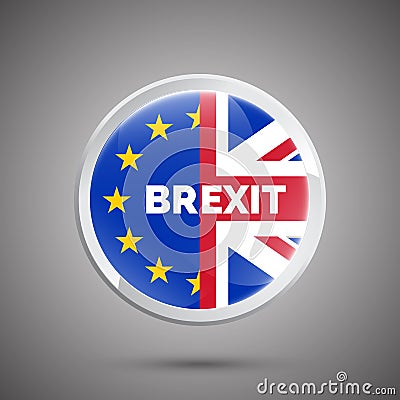 Brexit Word with Britain Exit and Leaving Europe Vector Illustration