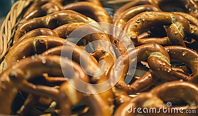 Brezel on supermarket shelf Stock Photo