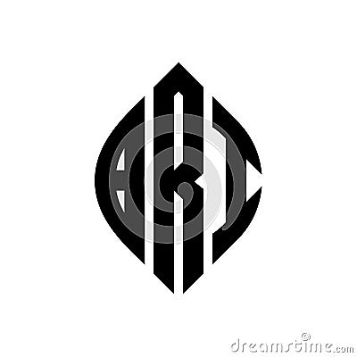 BRI circle letter logo design with circle and ellipse shape. BRI ellipse letters with typographic style. The three initials form a Vector Illustration