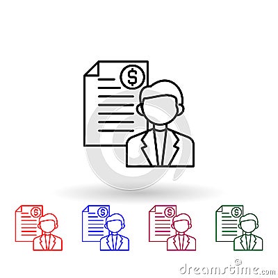 Bribe, contract multi color icon. Simple thin line, outline of corruption icons for ui and ux, website or mobile Stock Photo
