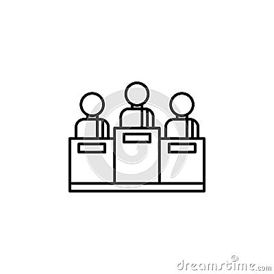 Bribe, judge icon. Element of corruption icon. Thin line icon for website design and development, app development. Premium icon Stock Photo