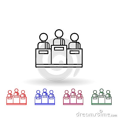 Bribe, judge multi color icon. Simple thin line, outline vector of corruption icons for ui and ux, website or mobile application Stock Photo