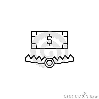 Bribe, trap icon. Element of corruption icon. Thin line icon for website design and development, app development. Premium icon Stock Photo