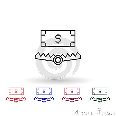 Bribe, trap multi color icon. Simple thin line, outline vector of corruption icons for ui and ux, website or mobile application Stock Photo