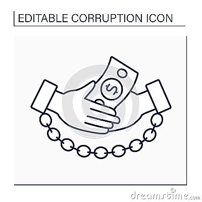 Bribery line icon Vector Illustration