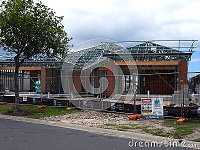 suburban house under construction Editorial Stock Photo