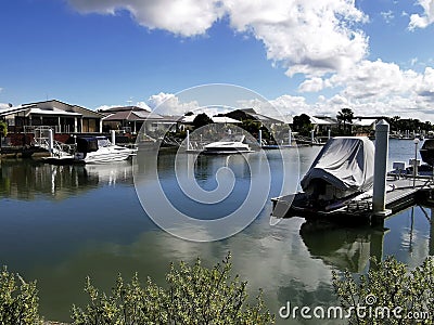 Bribie Island Canals Editorial Stock Photo