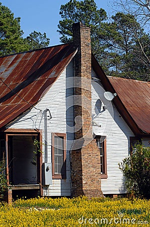 Brick Chimney Fire Hazard Stock Photo