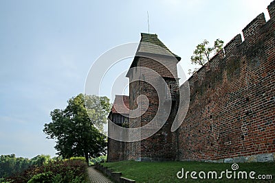 brick city walls of the city of Nymburk Editorial Stock Photo
