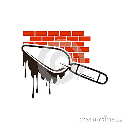 Brick construction logo Stock Photo