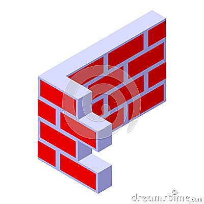 Brick corner icon isometric vector. Pile building Stock Photo