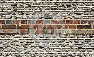 Brick and flintstone wall Stock Photo