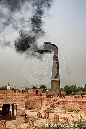 Brick kiln Pakistan Asia Editorial Stock Photo