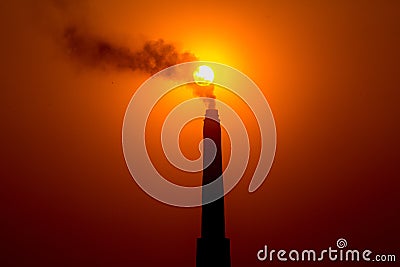 Brick kilns are the leading cause of air pollution in Dhaka city Stock Photo