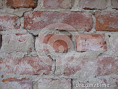 Brick masonry freed from plaster Stock Photo