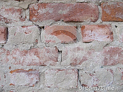 Brick masonry freed from plaster Stock Photo