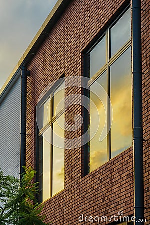 Brick outer wall and window Stock Photo