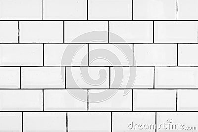 Brick pattern white ceramic wall tile texture Stock Photo