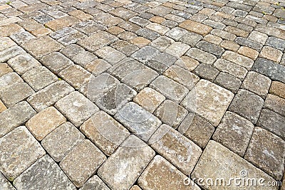 Brick Paver Patio Background Stock Photo