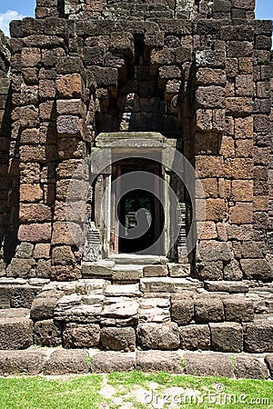 Brick of Phimai stone castle Stock Photo