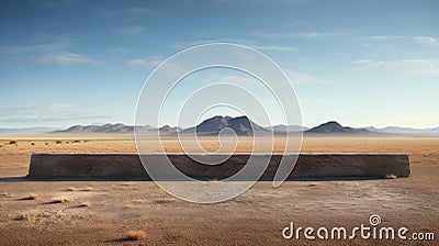 Empty Bench And Majestic Mountains: Realistic Landscapes With Soft Edges Stock Photo