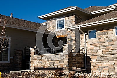 Brick Sided Townhome Stock Photo