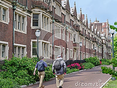 Brick student residence building with gothic stylistic elements Editorial Stock Photo