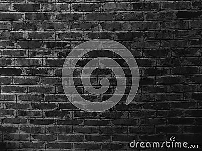 Black brick wall texture background. Abstract building wallpaper backgrounds Stock Photo