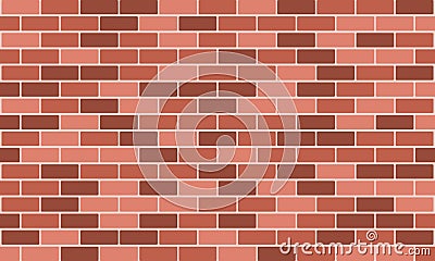 Brick wall background, Masonry red or brown brick. Vector illustartion Vector Illustration