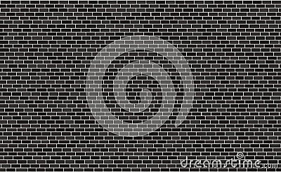 Brick wall black pattern background surface, illustration. Stone block structure, urban design wallpaper. Dark Vector Illustration