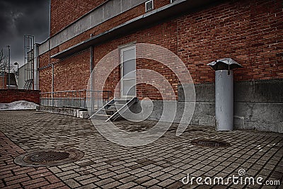 Brick wall and brick floor background Stock Photo