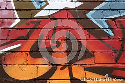 Brick Wall City Graffiti Editorial Stock Photo