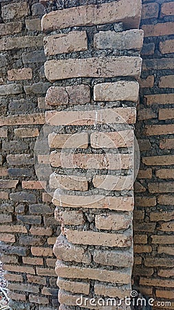 The brick wall column structure Stock Photo