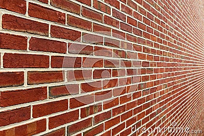 Brick Wall With Diminishing Perspective Stock Photo