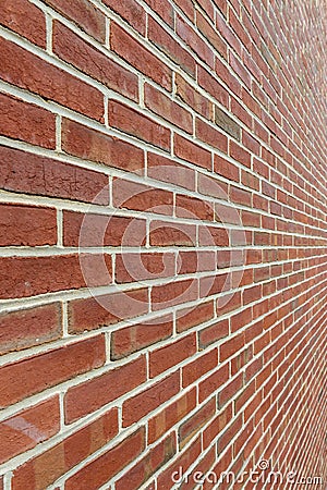 Brick Wall With Diminishing Perspective Stock Photo