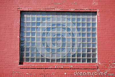 Brick Wall Glass Block Window Stock Photo