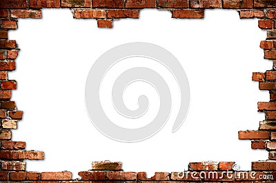 Brick wall grungy frame Stock Photo