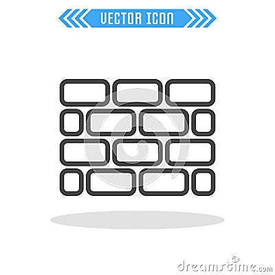 Brick wall icon. Vector sign symbol. Vector Illustration