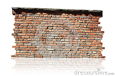 Brick wall isolated Stock Photo